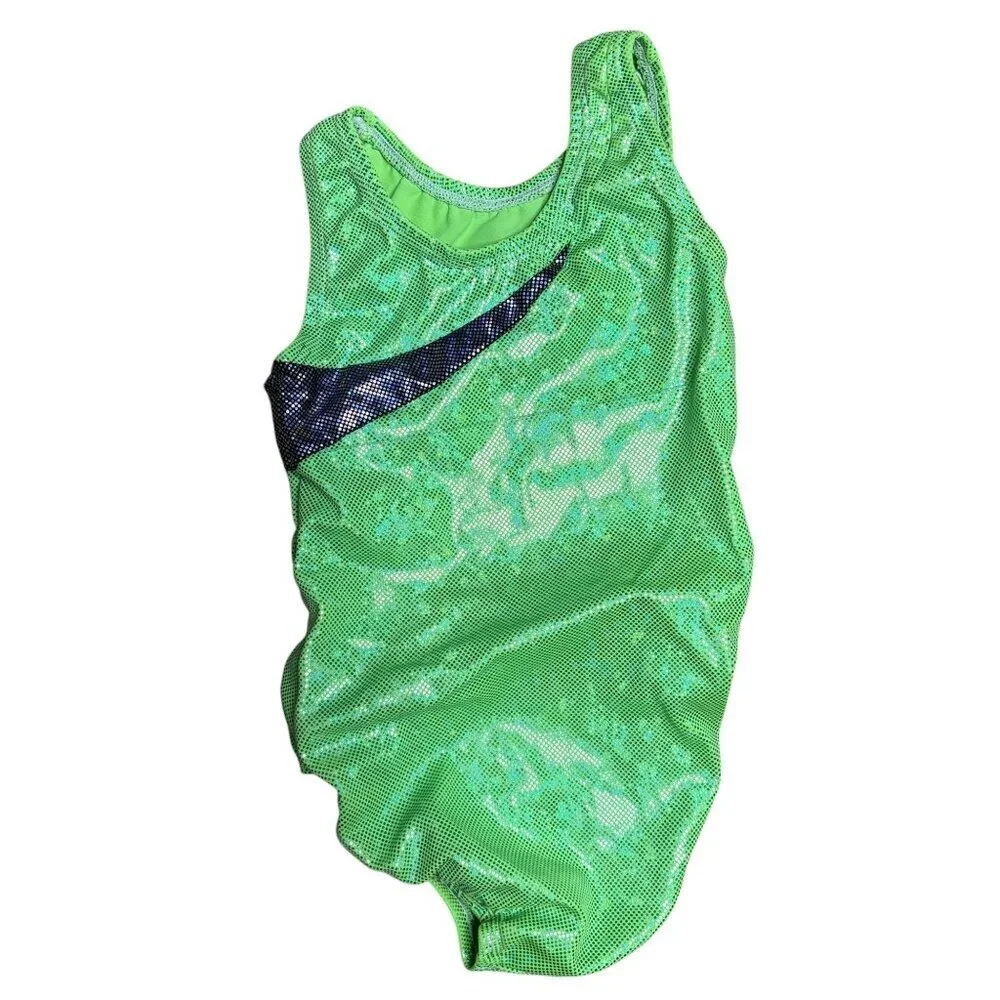 Garland Gymnastics Leotard Metallic Green Size Child Large CL